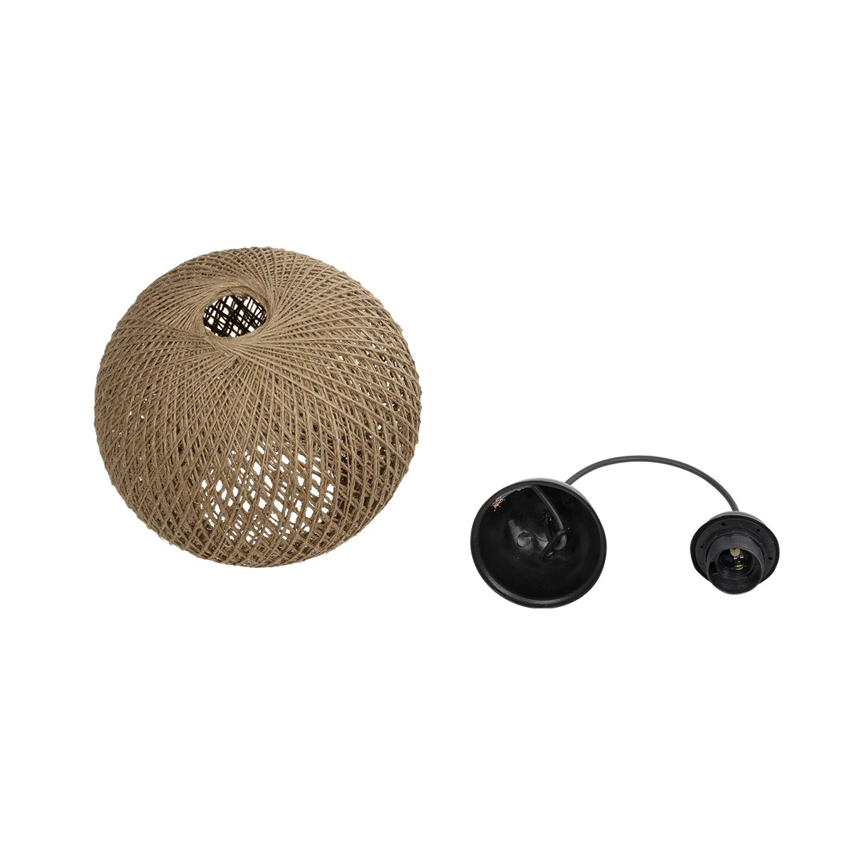 GLOBOSTAR® SOLEI 205-0003 Boho Κρεμαστό Φωτιστικό Οροφής με Ντουί 1 x E27 AC 220-240V IP20 – Μπεζ – M20 x Π20 x Υ25cm