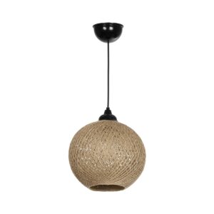 GLOBOSTAR® SOLEI 205-0003 Boho Κρεμαστό Φωτιστικό Οροφής με Ντουί 1 x E27 AC 220-240V IP20 – Μπεζ – M20 x Π20 x Υ25cm