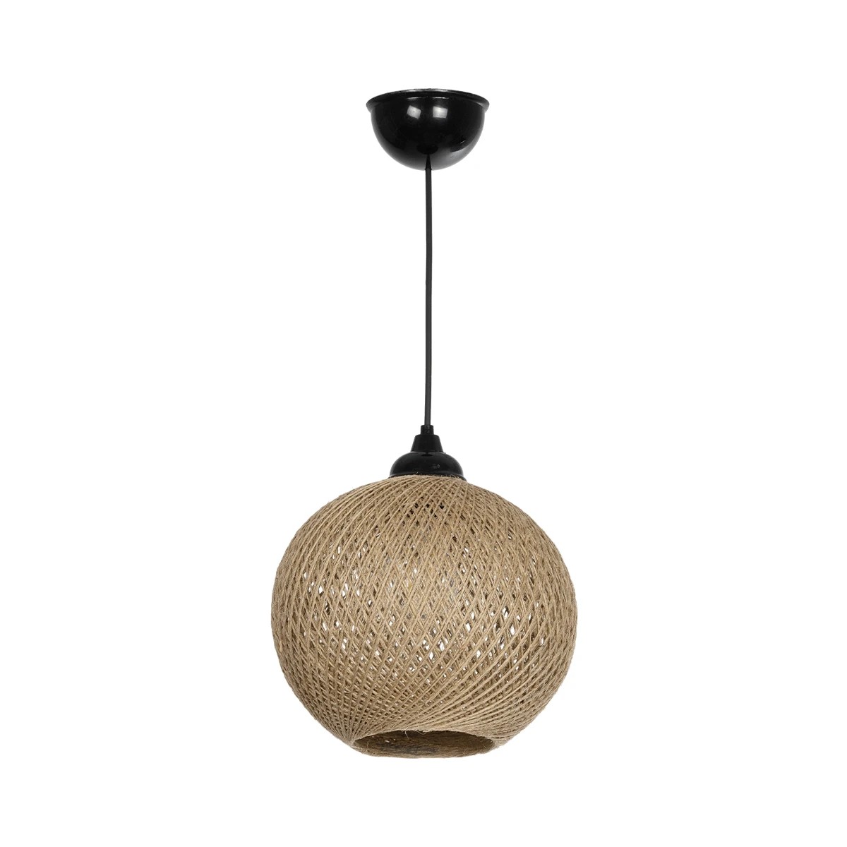 GLOBOSTAR® SOLEI 205-0003 Boho Κρεμαστό Φωτιστικό Οροφής με Ντουί 1 x E27 AC 220-240V IP20 – Μπεζ – M20 x Π20 x Υ25cm