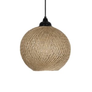 GLOBOSTAR® SOLEI 205-0003 Boho Κρεμαστό Φωτιστικό Οροφής με Ντουί 1 x E27 AC 220-240V IP20 – Μπεζ – M20 x Π20 x Υ25cm