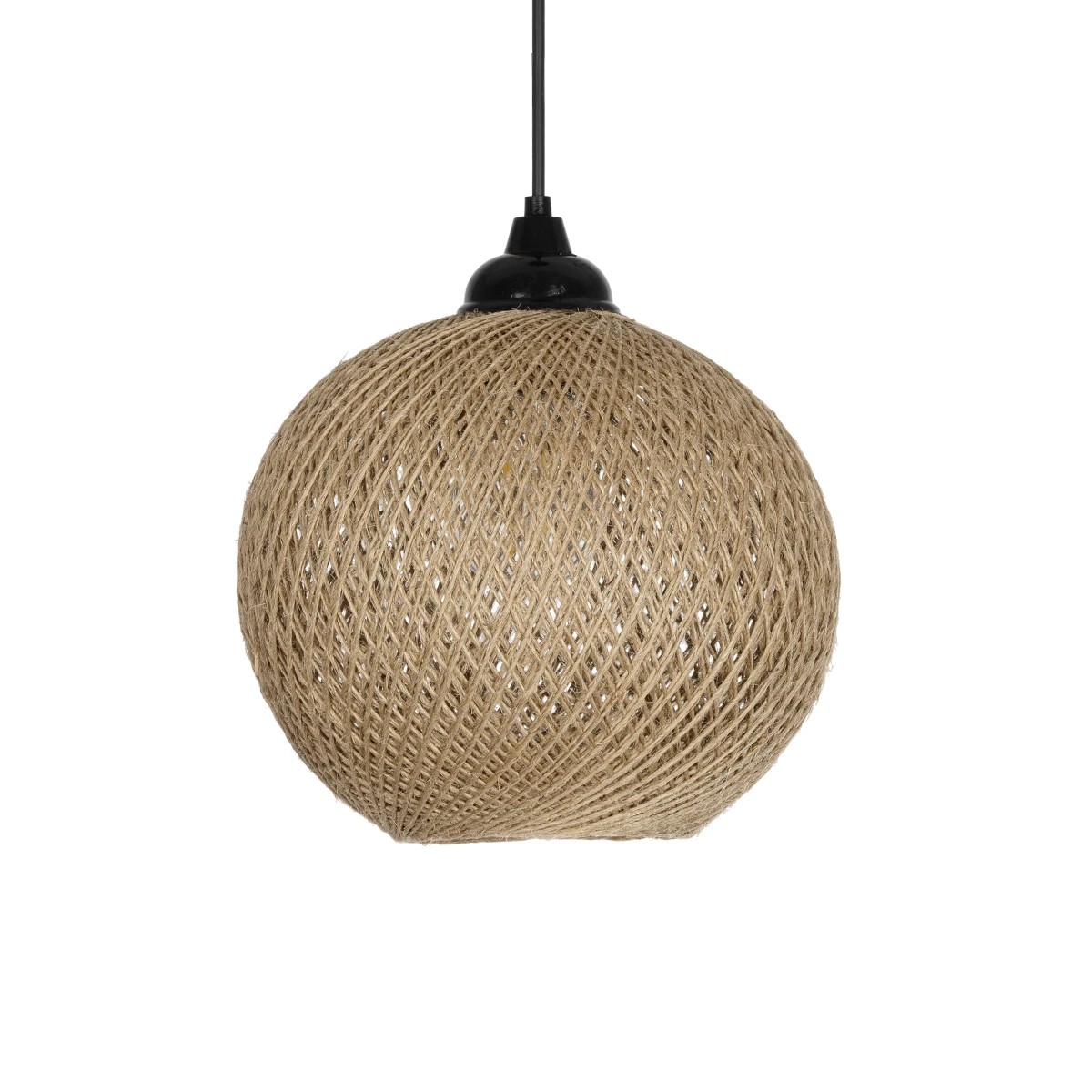 GLOBOSTAR® SOLEI 205-0003 Boho Κρεμαστό Φωτιστικό Οροφής με Ντουί 1 x E27 AC 220-240V IP20 – Μπεζ – M20 x Π20 x Υ25cm