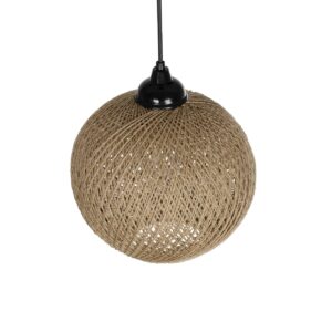 GLOBOSTAR® SOLEI 205-0003 Boho Κρεμαστό Φωτιστικό Οροφής με Ντουί 1 x E27 AC 220-240V IP20 – Μπεζ – M20 x Π20 x Υ25cm
