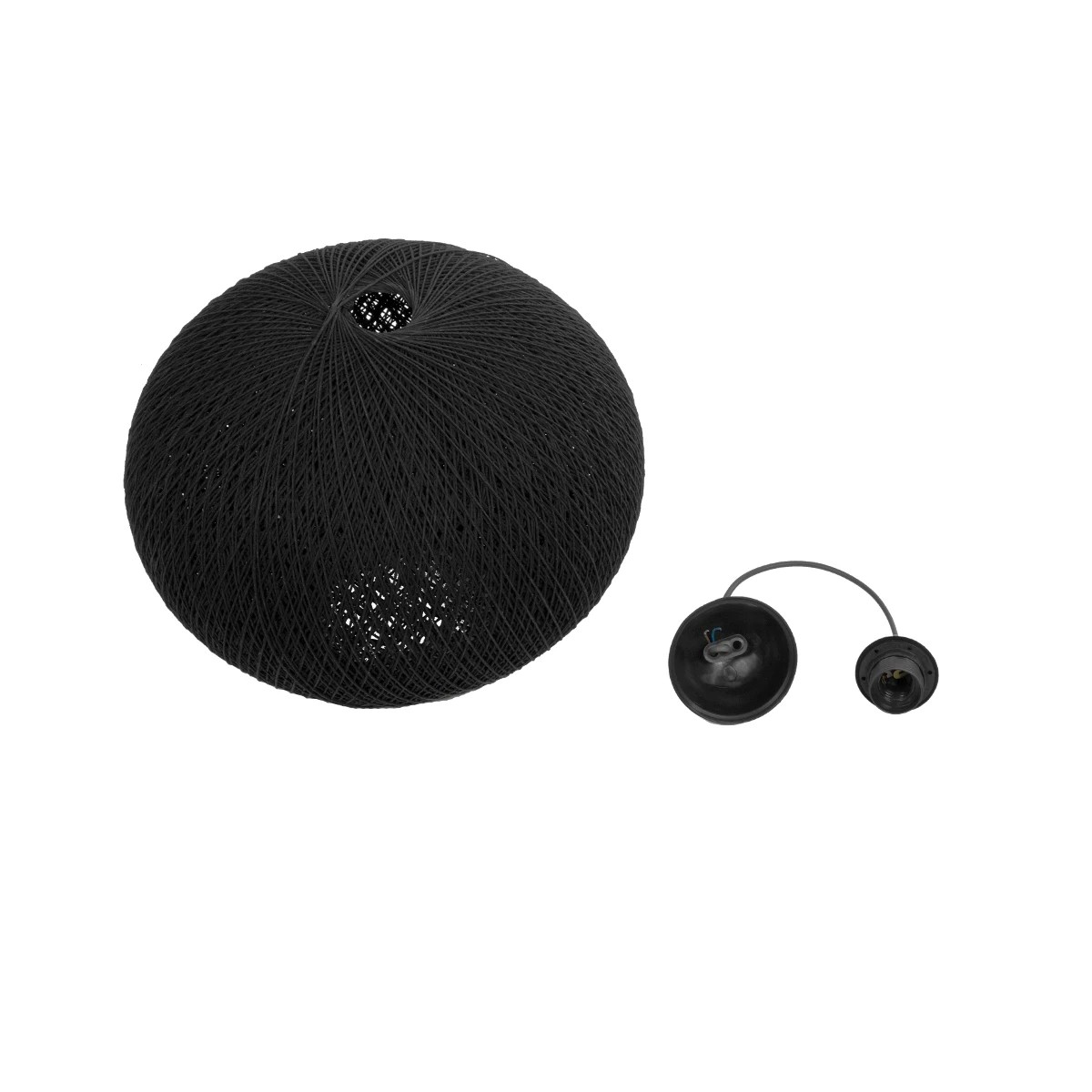 GLOBOSTAR® SOLEI 205-0004 Boho Κρεμαστό Φωτιστικό Οροφής με Ντουί 1 x E27 AC 220-240V IP20 – Μαύρο – M40 x Π40 x Υ36cm