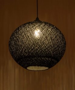 GLOBOSTAR® SOLEI 205-0004 Boho Κρεμαστό Φωτιστικό Οροφής με Ντουί 1 x E27 AC 220-240V IP20 – Μαύρο – M40 x Π40 x Υ36cm