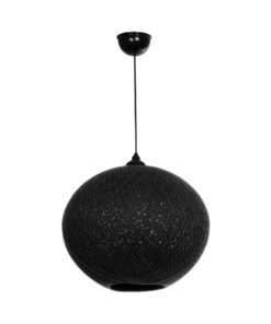 GLOBOSTAR® SOLEI 205-0004 Boho Κρεμαστό Φωτιστικό Οροφής με Ντουί 1 x E27 AC 220-240V IP20 – Μαύρο – M40 x Π40 x Υ36cm