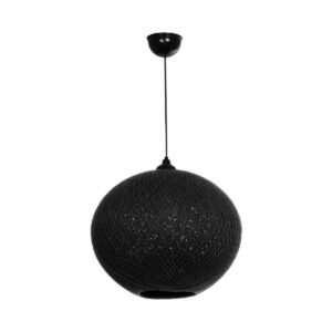 GLOBOSTAR® SOLEI 205-0004 Boho Κρεμαστό Φωτιστικό Οροφής με Ντουί 1 x E27 AC 220-240V IP20 – Μαύρο – M40 x Π40 x Υ36cm