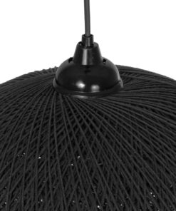 GLOBOSTAR® SOLEI 205-0004 Boho Κρεμαστό Φωτιστικό Οροφής με Ντουί 1 x E27 AC 220-240V IP20 – Μαύρο – M40 x Π40 x Υ36cm