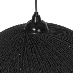 GLOBOSTAR® SOLEI 205-0004 Boho Κρεμαστό Φωτιστικό Οροφής με Ντουί 1 x E27 AC 220-240V IP20 – Μαύρο – M40 x Π40 x Υ36cm
