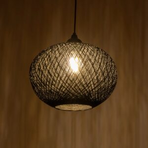 GLOBOSTAR® SOLEI 205-0005 Boho Κρεμαστό Φωτιστικό Οροφής με Ντουί 1 x E27 AC 220-240V IP20 – Μαύρο – M30 x Π30 x Υ35cm