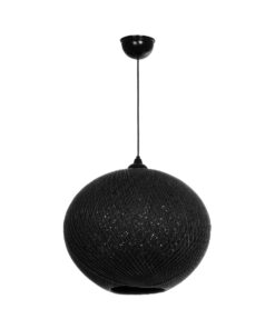 GLOBOSTAR® SOLEI 205-0005 Boho Κρεμαστό Φωτιστικό Οροφής με Ντουί 1 x E27 AC 220-240V IP20 – Μαύρο – M30 x Π30 x Υ35cm