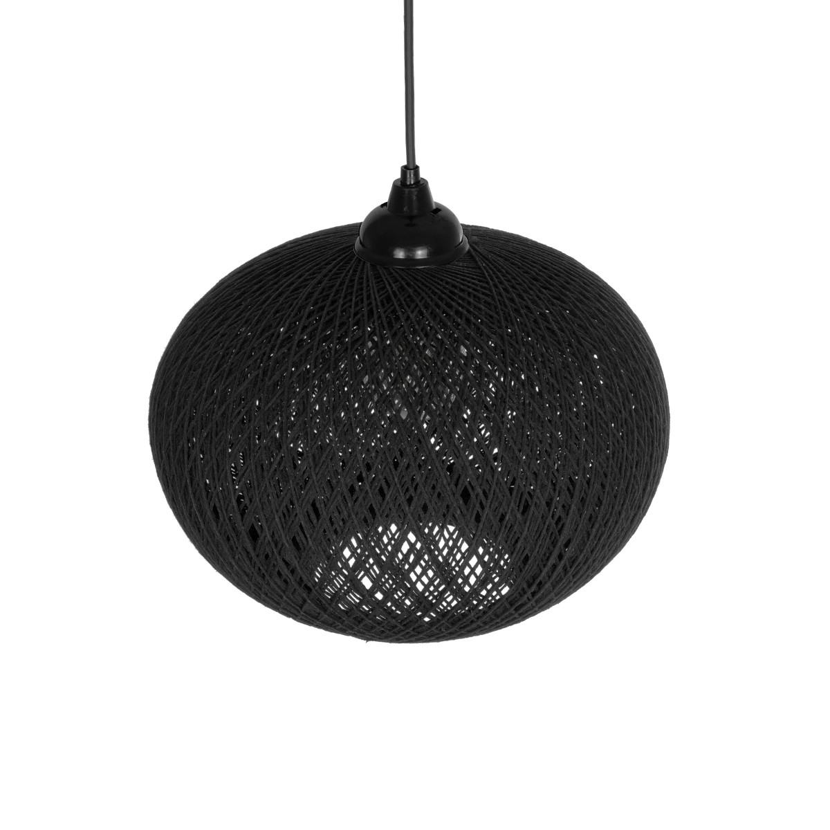 GLOBOSTAR® SOLEI 205-0005 Boho Κρεμαστό Φωτιστικό Οροφής με Ντουί 1 x E27 AC 220-240V IP20 – Μαύρο – M30 x Π30 x Υ35cm