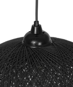 GLOBOSTAR® SOLEI 205-0005 Boho Κρεμαστό Φωτιστικό Οροφής με Ντουί 1 x E27 AC 220-240V IP20 – Μαύρο – M30 x Π30 x Υ35cm