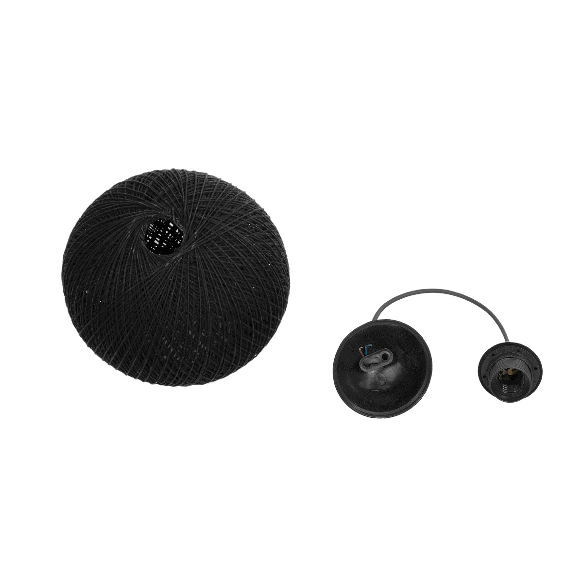 GLOBOSTAR® SOLEI 205-0006 Boho Κρεμαστό Φωτιστικό Οροφής με Ντουί 1 x E27 AC 220-240V IP20 – Μαύρο – M20 x Π20 x Υ25cm