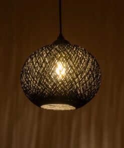 GLOBOSTAR® SOLEI 205-0006 Boho Κρεμαστό Φωτιστικό Οροφής με Ντουί 1 x E27 AC 220-240V IP20 – Μαύρο – M20 x Π20 x Υ25cm