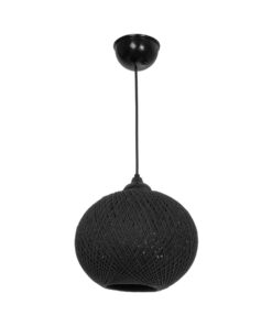 GLOBOSTAR® SOLEI 205-0006 Boho Κρεμαστό Φωτιστικό Οροφής με Ντουί 1 x E27 AC 220-240V IP20 – Μαύρο – M20 x Π20 x Υ25cm