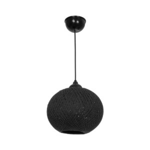 GLOBOSTAR® SOLEI 205-0006 Boho Κρεμαστό Φωτιστικό Οροφής με Ντουί 1 x E27 AC 220-240V IP20 – Μαύρο – M20 x Π20 x Υ25cm