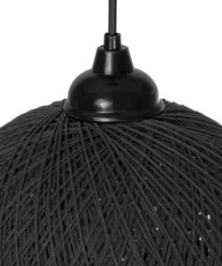 GLOBOSTAR® SOLEI 205-0006 Boho Κρεμαστό Φωτιστικό Οροφής με Ντουί 1 x E27 AC 220-240V IP20 – Μαύρο – M20 x Π20 x Υ25cm