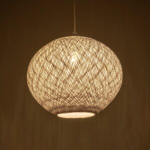 GLOBOSTAR® SOLEI 205-0007 Boho Κρεμαστό Φωτιστικό Οροφής με Ντουί 1 x E27 AC 220-240V IP20 – Λευκό – M40 x Π40 x Υ36cm