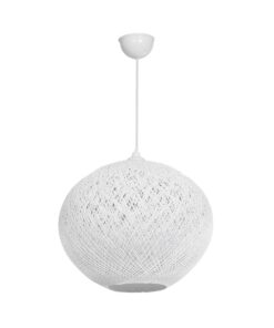 GLOBOSTAR® SOLEI 205-0007 Boho Κρεμαστό Φωτιστικό Οροφής με Ντουί 1 x E27 AC 220-240V IP20 – Λευκό – M40 x Π40 x Υ36cm