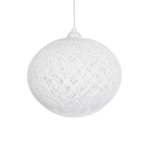 GLOBOSTAR® SOLEI 205-0007 Boho Κρεμαστό Φωτιστικό Οροφής με Ντουί 1 x E27 AC 220-240V IP20 – Λευκό – M40 x Π40 x Υ36cm