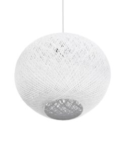 GLOBOSTAR® SOLEI 205-0007 Boho Κρεμαστό Φωτιστικό Οροφής με Ντουί 1 x E27 AC 220-240V IP20 – Λευκό – M40 x Π40 x Υ36cm