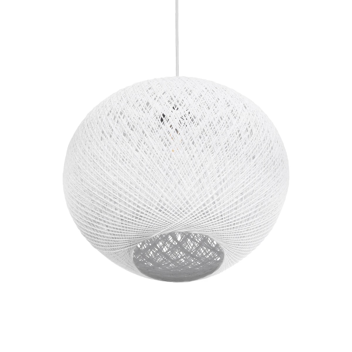 GLOBOSTAR® SOLEI 205-0007 Boho Κρεμαστό Φωτιστικό Οροφής με Ντουί 1 x E27 AC 220-240V IP20 – Λευκό – M40 x Π40 x Υ36cm