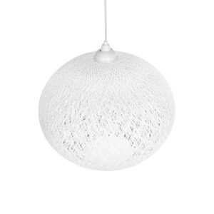 GLOBOSTAR® SOLEI 205-0007 Boho Κρεμαστό Φωτιστικό Οροφής με Ντουί 1 x E27 AC 220-240V IP20 – Λευκό – M40 x Π40 x Υ36cm