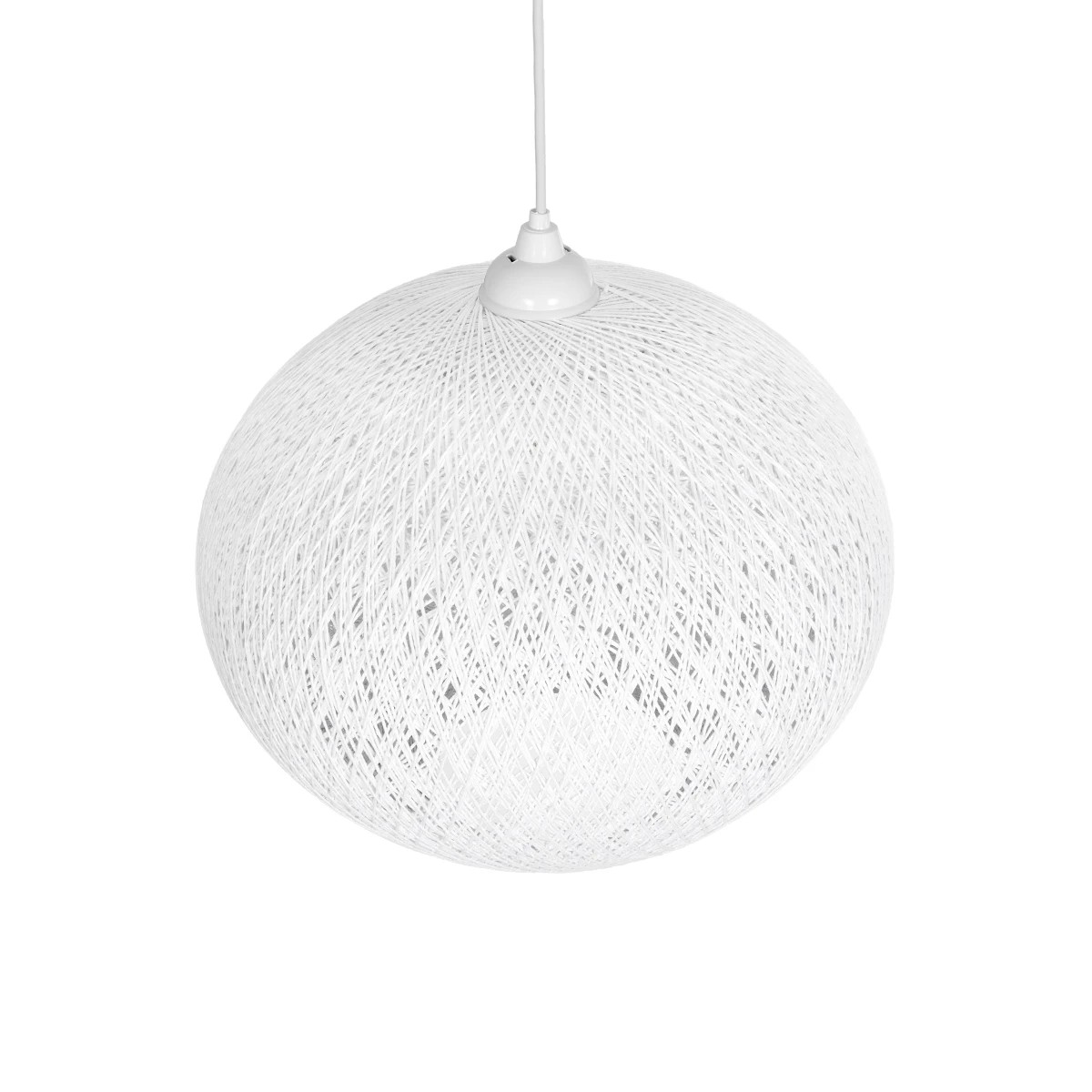 GLOBOSTAR® SOLEI 205-0007 Boho Κρεμαστό Φωτιστικό Οροφής με Ντουί 1 x E27 AC 220-240V IP20 – Λευκό – M40 x Π40 x Υ36cm