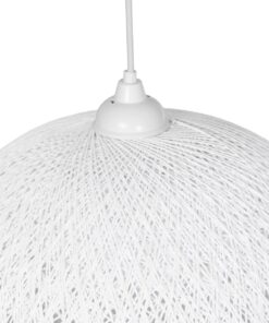 GLOBOSTAR® SOLEI 205-0007 Boho Κρεμαστό Φωτιστικό Οροφής με Ντουί 1 x E27 AC 220-240V IP20 – Λευκό – M40 x Π40 x Υ36cm