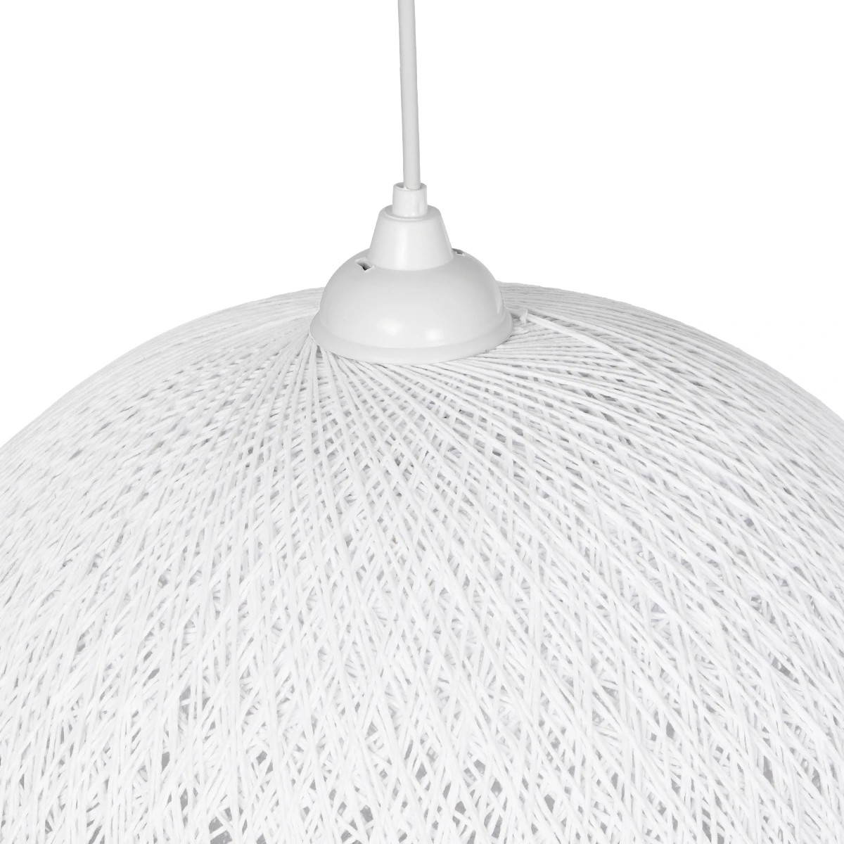 GLOBOSTAR® SOLEI 205-0007 Boho Κρεμαστό Φωτιστικό Οροφής με Ντουί 1 x E27 AC 220-240V IP20 – Λευκό – M40 x Π40 x Υ36cm