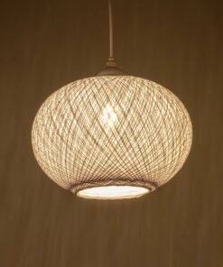 GLOBOSTAR® SOLEI 205-0008 Boho Κρεμαστό Φωτιστικό Οροφής με Ντουί 1 x E27 AC 220-240V IP20 – Λευκό – M30 x Π30 x Υ26cm