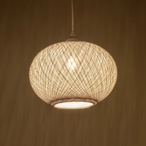 GLOBOSTAR® SOLEI 205-0008 Boho Κρεμαστό Φωτιστικό Οροφής με Ντουί 1 x E27 AC 220-240V IP20 – Λευκό – M30 x Π30 x Υ26cm