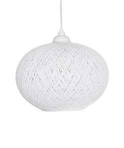 GLOBOSTAR® SOLEI 205-0008 Boho Κρεμαστό Φωτιστικό Οροφής με Ντουί 1 x E27 AC 220-240V IP20 – Λευκό – M30 x Π30 x Υ26cm