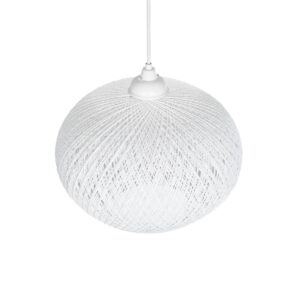 GLOBOSTAR® SOLEI 205-0008 Boho Κρεμαστό Φωτιστικό Οροφής με Ντουί 1 x E27 AC 220-240V IP20 – Λευκό – M30 x Π30 x Υ26cm