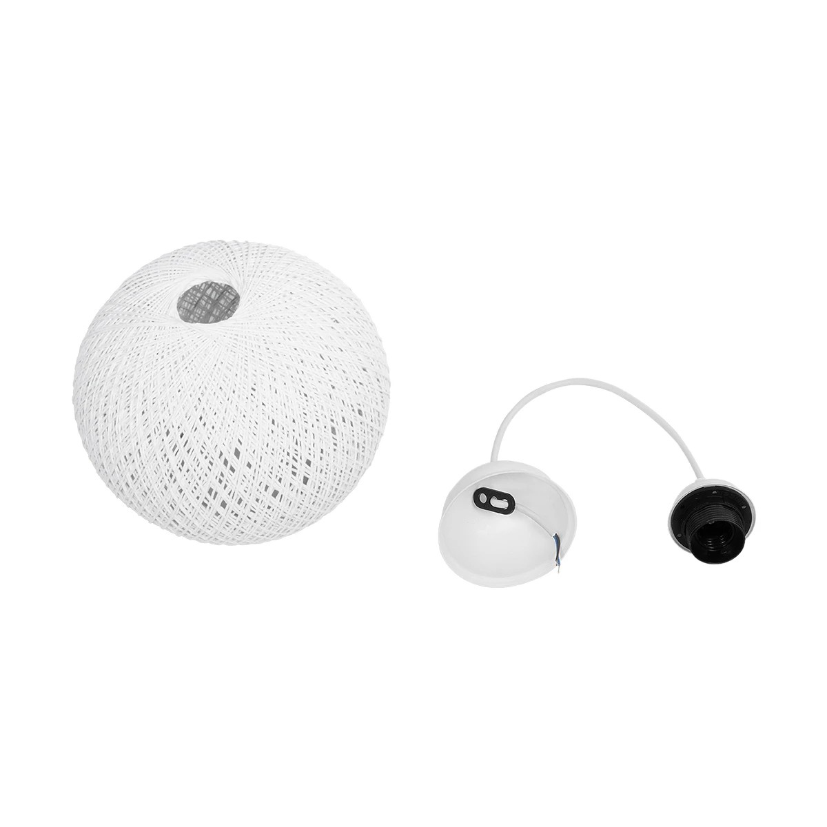 GLOBOSTAR® SOLEI 205-0009 Boho Κρεμαστό Φωτιστικό Οροφής με Ντουί 1 x E27 AC 220-240V IP20 – Λευκό – M20 x Π20 x Υ25cm