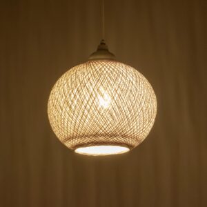 GLOBOSTAR® SOLEI 205-0009 Boho Κρεμαστό Φωτιστικό Οροφής με Ντουί 1 x E27 AC 220-240V IP20 – Λευκό – M20 x Π20 x Υ25cm