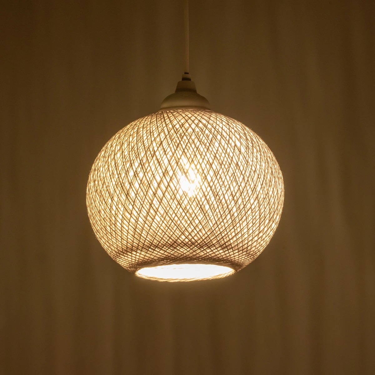 GLOBOSTAR® SOLEI 205-0009 Boho Κρεμαστό Φωτιστικό Οροφής με Ντουί 1 x E27 AC 220-240V IP20 – Λευκό – M20 x Π20 x Υ25cm