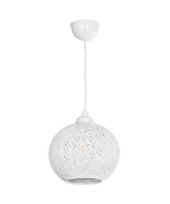 GLOBOSTAR® SOLEI 205-0009 Boho Κρεμαστό Φωτιστικό Οροφής με Ντουί 1 x E27 AC 220-240V IP20 – Λευκό – M20 x Π20 x Υ25cm