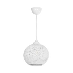 GLOBOSTAR® SOLEI 205-0009 Boho Κρεμαστό Φωτιστικό Οροφής με Ντουί 1 x E27 AC 220-240V IP20 – Λευκό – M20 x Π20 x Υ25cm