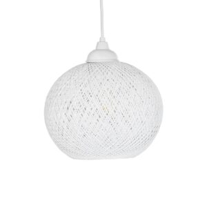 GLOBOSTAR® SOLEI 205-0009 Boho Κρεμαστό Φωτιστικό Οροφής με Ντουί 1 x E27 AC 220-240V IP20 – Λευκό – M20 x Π20 x Υ25cm