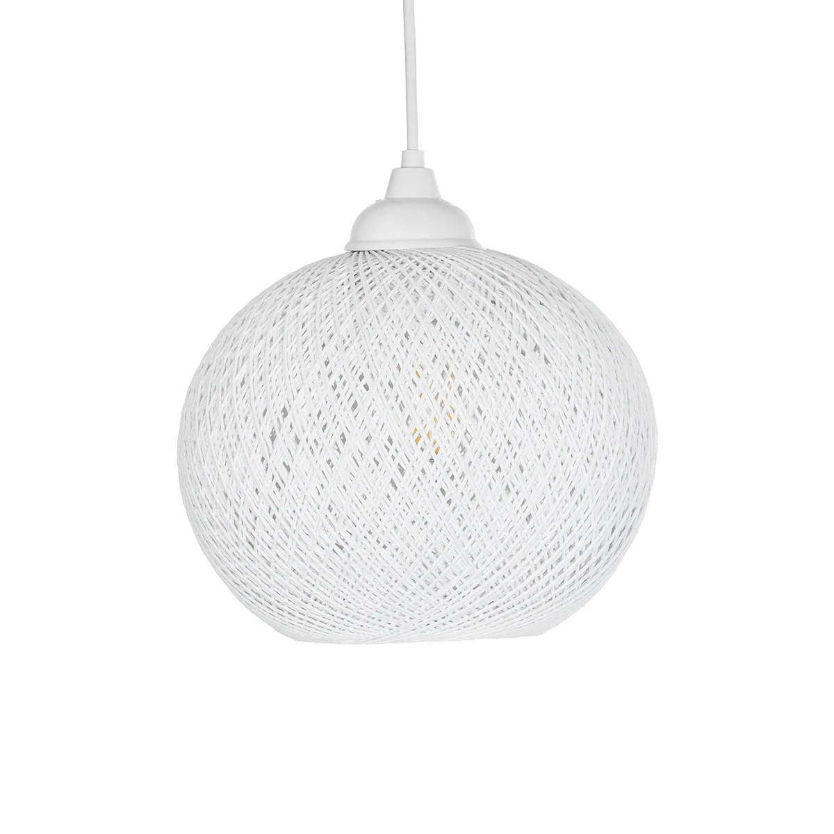 GLOBOSTAR® SOLEI 205-0009 Boho Κρεμαστό Φωτιστικό Οροφής με Ντουί 1 x E27 AC 220-240V IP20 – Λευκό – M20 x Π20 x Υ25cm