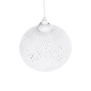 GLOBOSTAR® SOLEI 205-0009 Boho Κρεμαστό Φωτιστικό Οροφής με Ντουί 1 x E27 AC 220-240V IP20 – Λευκό – M20 x Π20 x Υ25cm