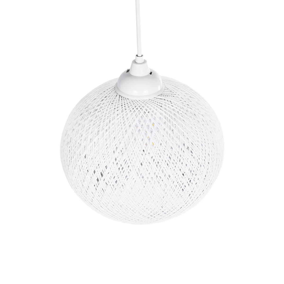 GLOBOSTAR® SOLEI 205-0009 Boho Κρεμαστό Φωτιστικό Οροφής με Ντουί 1 x E27 AC 220-240V IP20 – Λευκό – M20 x Π20 x Υ25cm