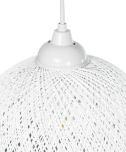 GLOBOSTAR® SOLEI 205-0009 Boho Κρεμαστό Φωτιστικό Οροφής με Ντουί 1 x E27 AC 220-240V IP20 – Λευκό – M20 x Π20 x Υ25cm