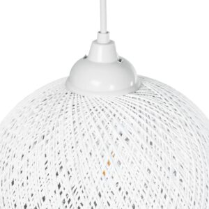 GLOBOSTAR® SOLEI 205-0009 Boho Κρεμαστό Φωτιστικό Οροφής με Ντουί 1 x E27 AC 220-240V IP20 – Λευκό – M20 x Π20 x Υ25cm