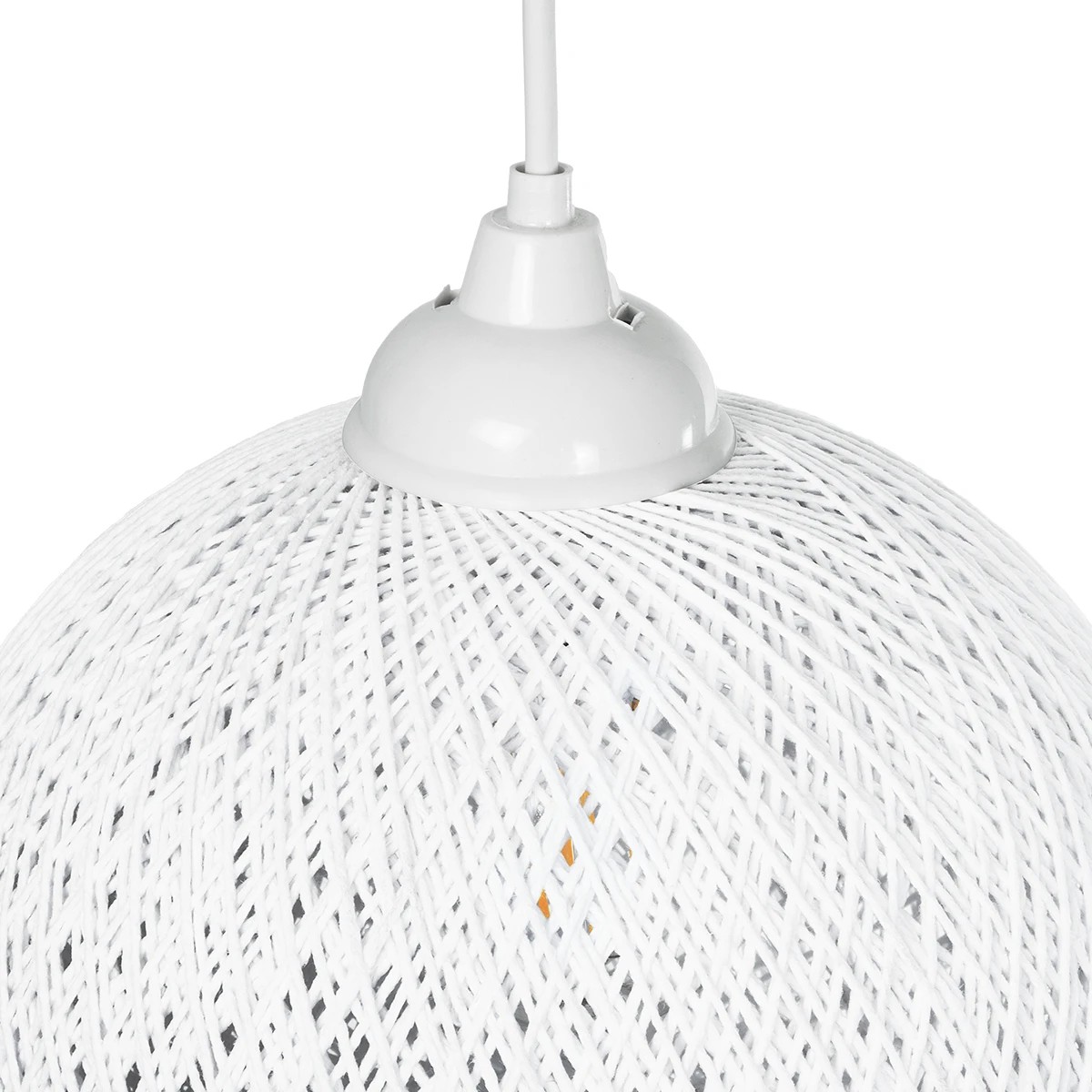 GLOBOSTAR® SOLEI 205-0009 Boho Κρεμαστό Φωτιστικό Οροφής με Ντουί 1 x E27 AC 220-240V IP20 – Λευκό – M20 x Π20 x Υ25cm