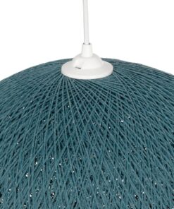 GLOBOSTAR® SOLEI 205-0010 Boho Κρεμαστό Φωτιστικό Οροφής με Ντουί 1 x E27 AC 220-240V IP20 – Τιρκουάζ – M40 x Π40 x Υ36cm