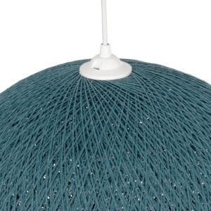 GLOBOSTAR® SOLEI 205-0010 Boho Κρεμαστό Φωτιστικό Οροφής με Ντουί 1 x E27 AC 220-240V IP20 – Τιρκουάζ – M40 x Π40 x Υ36cm