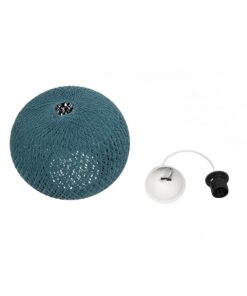 GLOBOSTAR® SOLEI 205-0011 Boho Κρεμαστό Φωτιστικό Οροφής με Ντουί 1 x E27 AC 220-240V IP20 – Τιρκουάζ – M30 x Π30 x Υ26cm