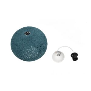 GLOBOSTAR® SOLEI 205-0011 Boho Κρεμαστό Φωτιστικό Οροφής με Ντουί 1 x E27 AC 220-240V IP20 – Τιρκουάζ – M30 x Π30 x Υ26cm